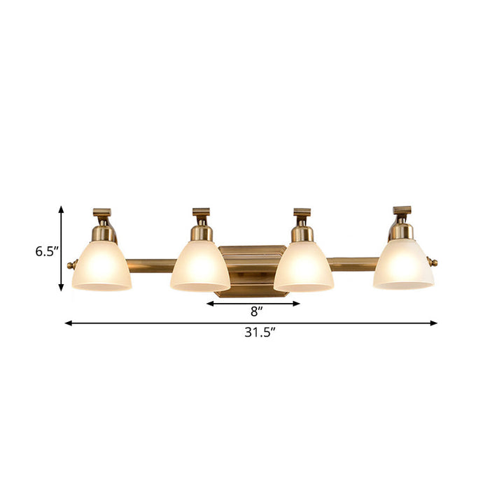 Skørter | Brass 2/3/4 Lamps Vanity Light Traditionalism Metal Bowl Wall Mount Light Fixture for Bathroom