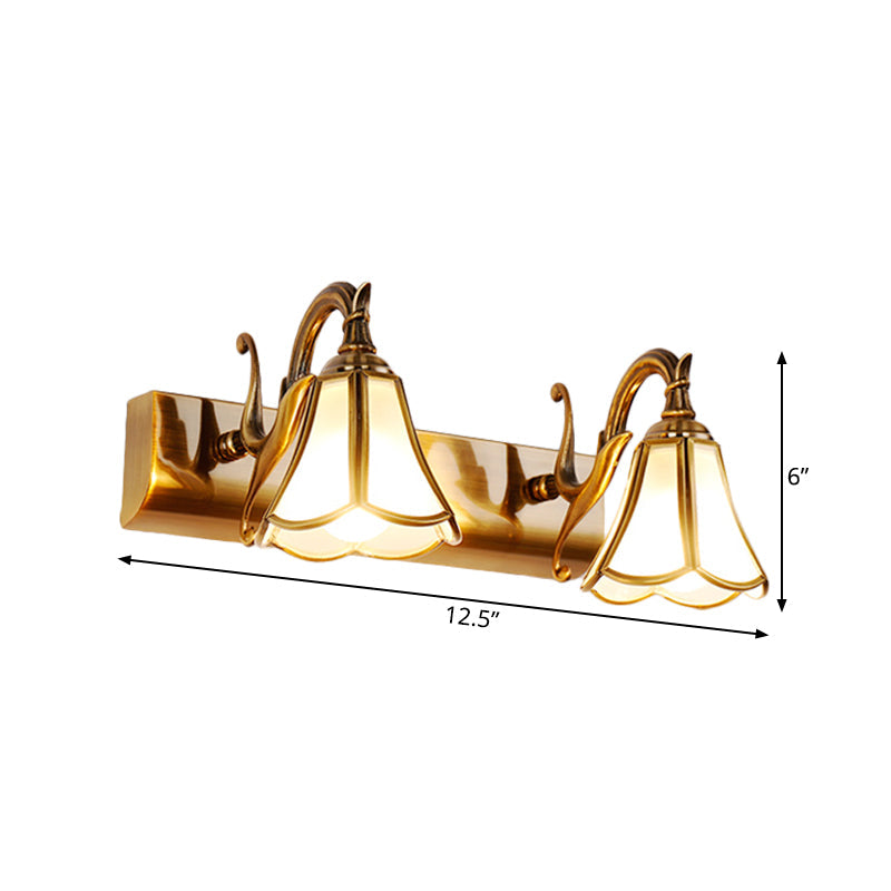 Skørter | Brass Bloom Wall Lamp Vintage Metal 1/2/3 Heads Bathroom Wall Mounted Lighting