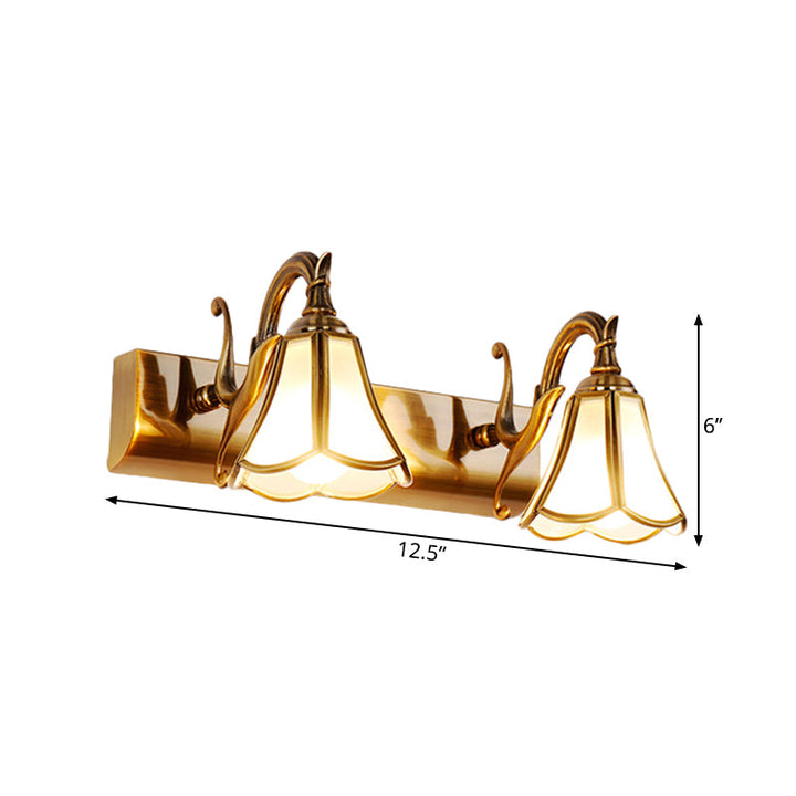 Skørter | Brass Bloom Wall Lamp Vintage Metal 1/2/3 Heads Bathroom Wall Mounted Lighting