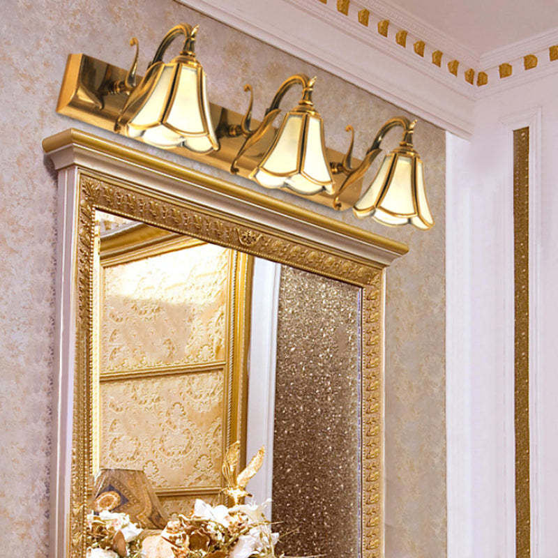 Skørter | Brass Bloom Wall Lamp Vintage Metal 1/2/3 Heads Bathroom Wall Mounted Lighting