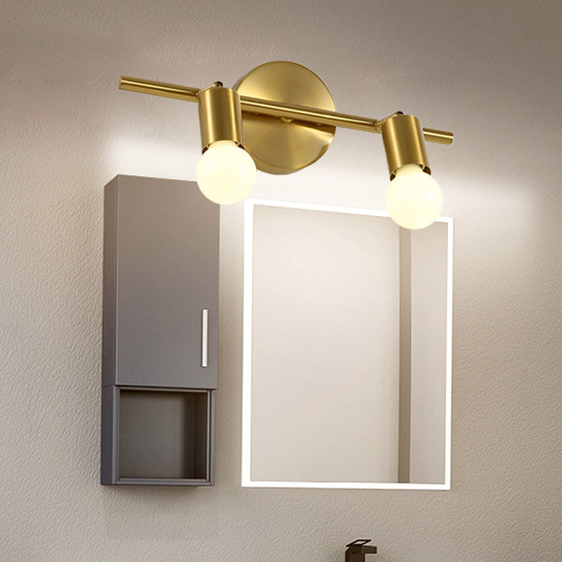 Skørter | Metal Brass Wall Sconces Linear LED 2/3/4-Ball Traditional Vanity Wall Lamp for Bathroom