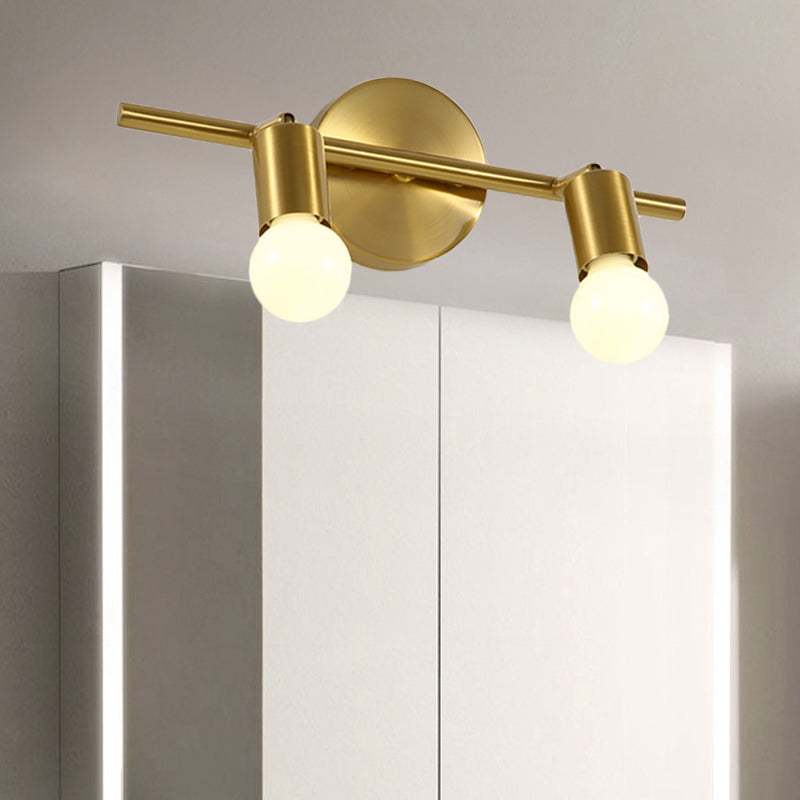 Skørter | Metal Brass Wall Sconces Linear LED 2/3/4-Ball Traditional Vanity Wall Lamp for Bathroom
