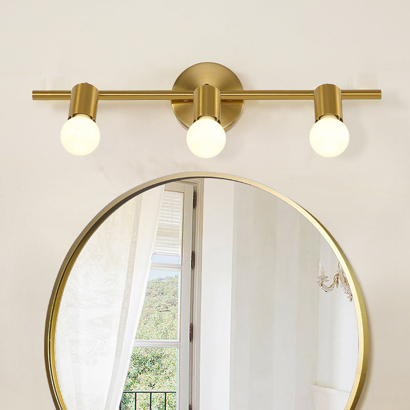 Skørter | Metal Brass Wall Sconces Linear LED 2/3/4-Ball Traditional Vanity Wall Lamp for Bathroom