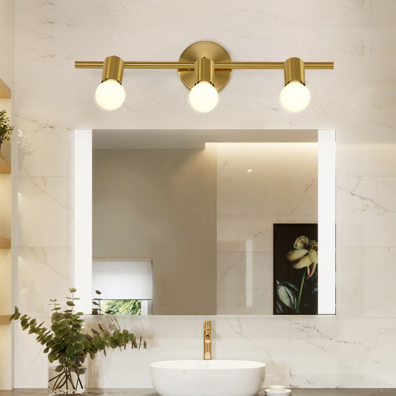 Skørter | Metal Brass Wall Sconces Linear LED 2/3/4-Ball Traditional Vanity Wall Lamp for Bathroom