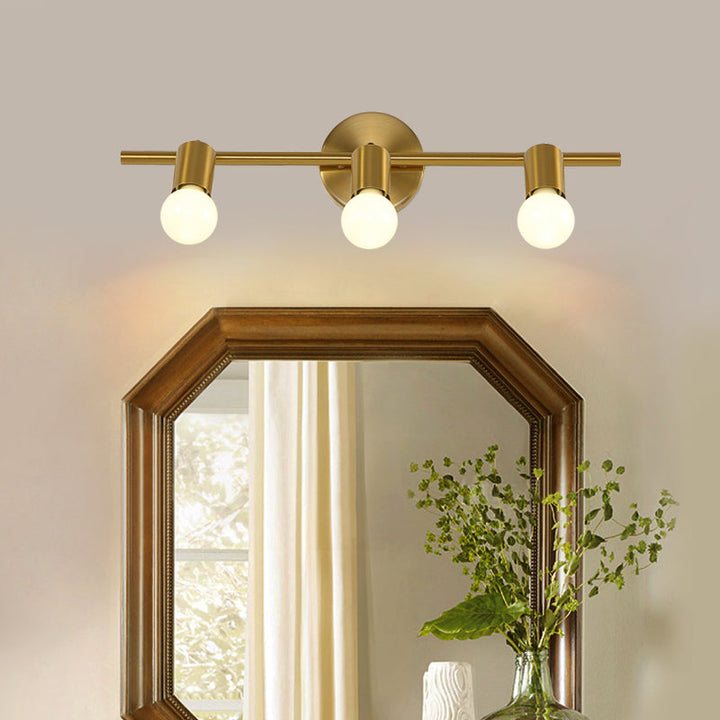 Skørter | Metal Brass Wall Sconces Linear LED 2/3/4-Ball Traditional Vanity Wall Lamp for Bathroom
