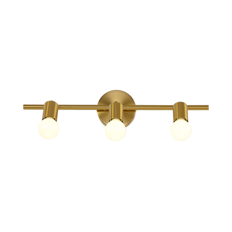 Skørter | Metal Brass Wall Sconces Linear LED 2/3/4-Ball Traditional Vanity Wall Lamp for Bathroom