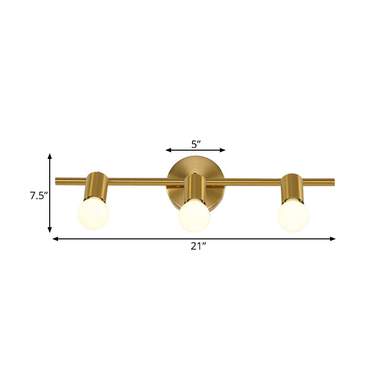 Skørter | Metal Brass Wall Sconces Linear LED 2/3/4-Ball Traditional Vanity Wall Lamp for Bathroom
