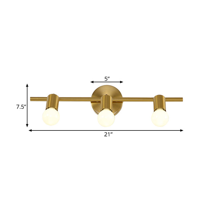 Skørter | Metal Brass Wall Sconces Linear LED 2/3/4-Ball Traditional Vanity Wall Lamp for Bathroom