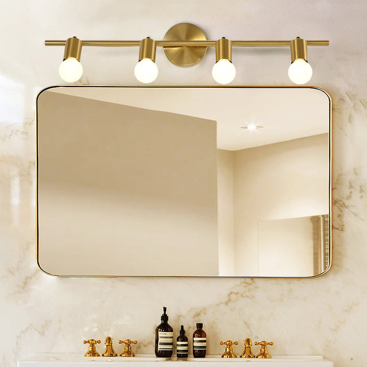 Skørter | Metal Brass Wall Sconces Linear LED 2/3/4-Ball Traditional Vanity Wall Lamp for Bathroom