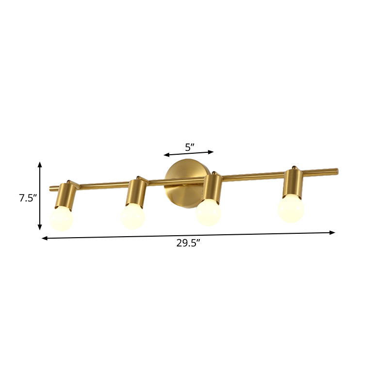 Skørter | Metal Brass Wall Sconces Linear LED 2/3/4-Ball Traditional Vanity Wall Lamp for Bathroom