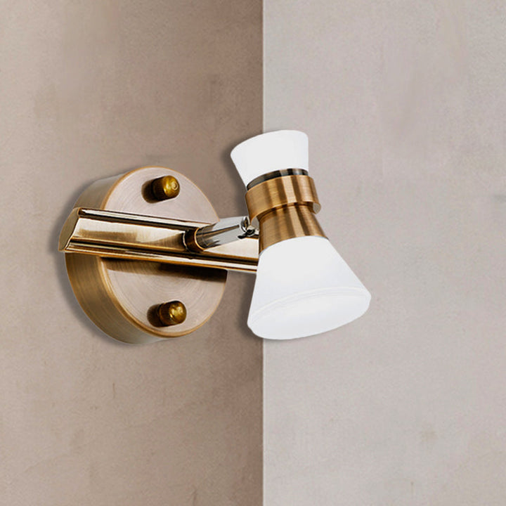 Skørter | Tilted Bathroom Wall Vanity Light Traditionalist Metal 1/2/3-Light LED Brass Wall Lighting Fixture in Warm/White Light