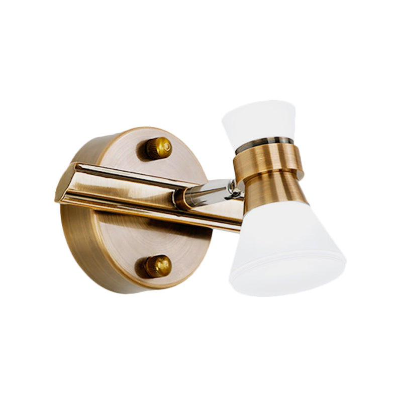Skørter | Tilted Bathroom Wall Vanity Light Traditionalist Metal 1/2/3-Light LED Brass Wall Lighting Fixture in Warm/White Light