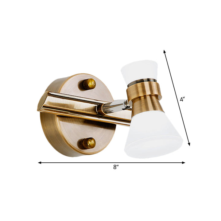 Skørter | Tilted Bathroom Wall Vanity Light Traditionalist Metal 1/2/3-Light LED Brass Wall Lighting Fixture in Warm/White Light