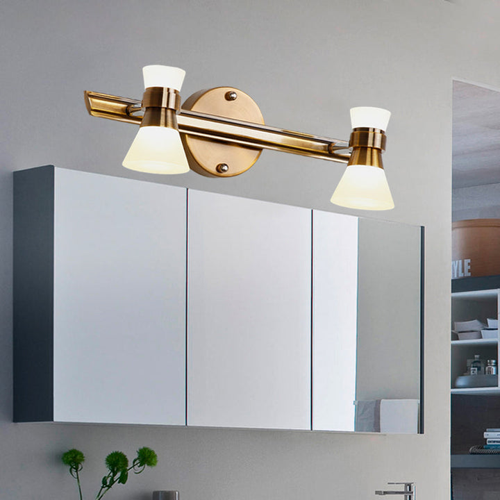 Skørter | Tilted Bathroom Wall Vanity Light Traditionalist Metal 1/2/3-Light LED Brass Wall Lighting Fixture in Warm/White Light