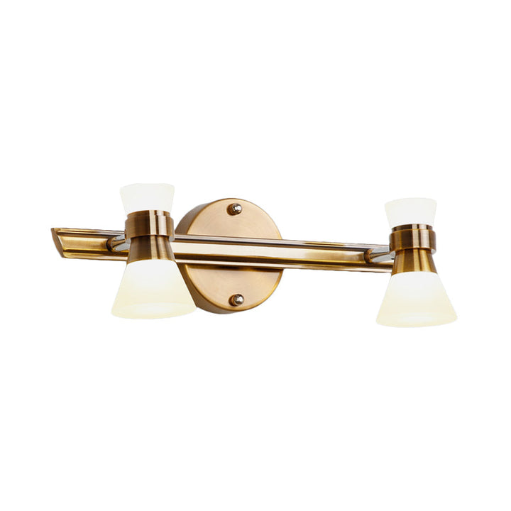 Skørter | Tilted Bathroom Wall Vanity Light Traditionalist Metal 1/2/3-Light LED Brass Wall Lighting Fixture in Warm/White Light