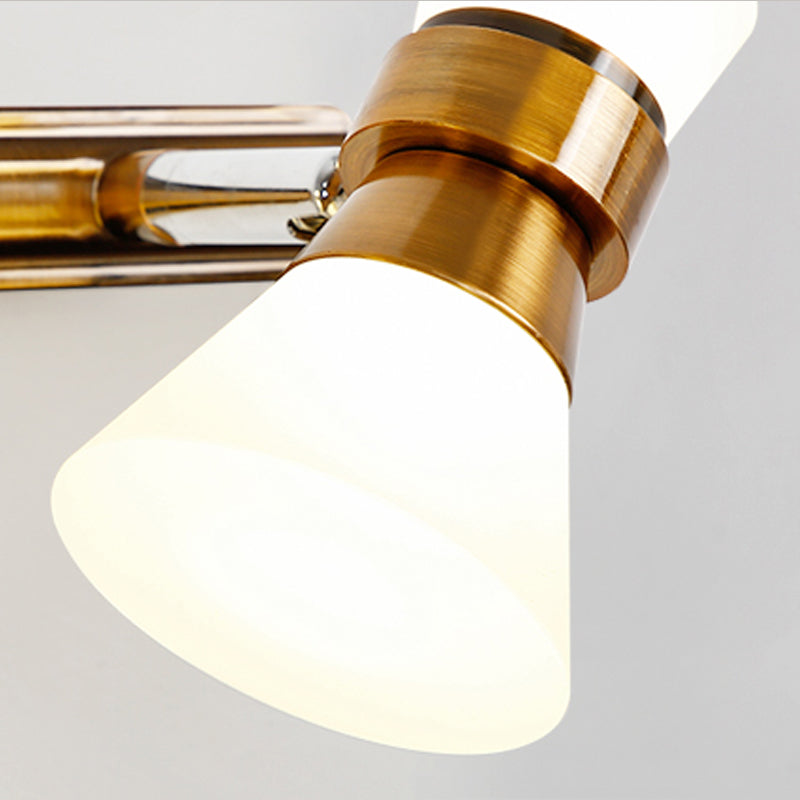 Skørter | Tilted Bathroom Wall Vanity Light Traditionalist Metal 1/2/3-Light LED Brass Wall Lighting Fixture in Warm/White Light