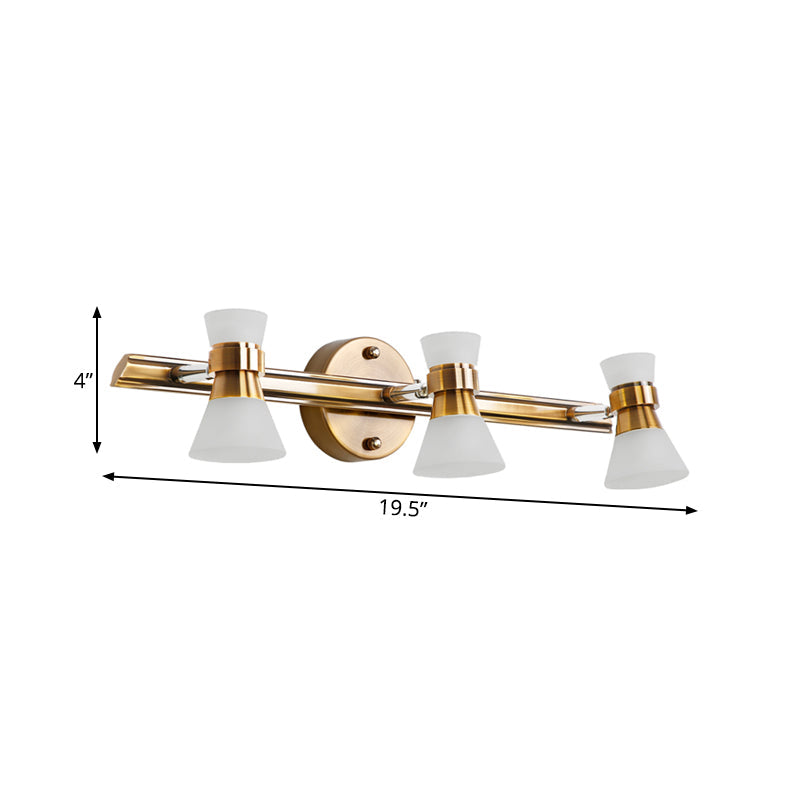 Skørter | Tilted Bathroom Wall Vanity Light Traditionalist Metal 1/2/3-Light LED Brass Wall Lighting Fixture in Warm/White Light