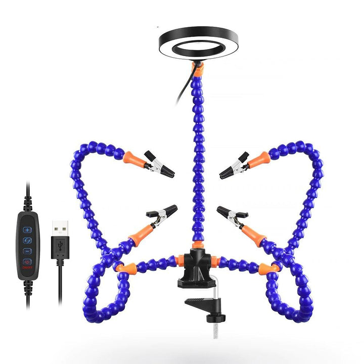 Lisslune | Table Clamp Magnifying Light with Holders for Cell/Cam