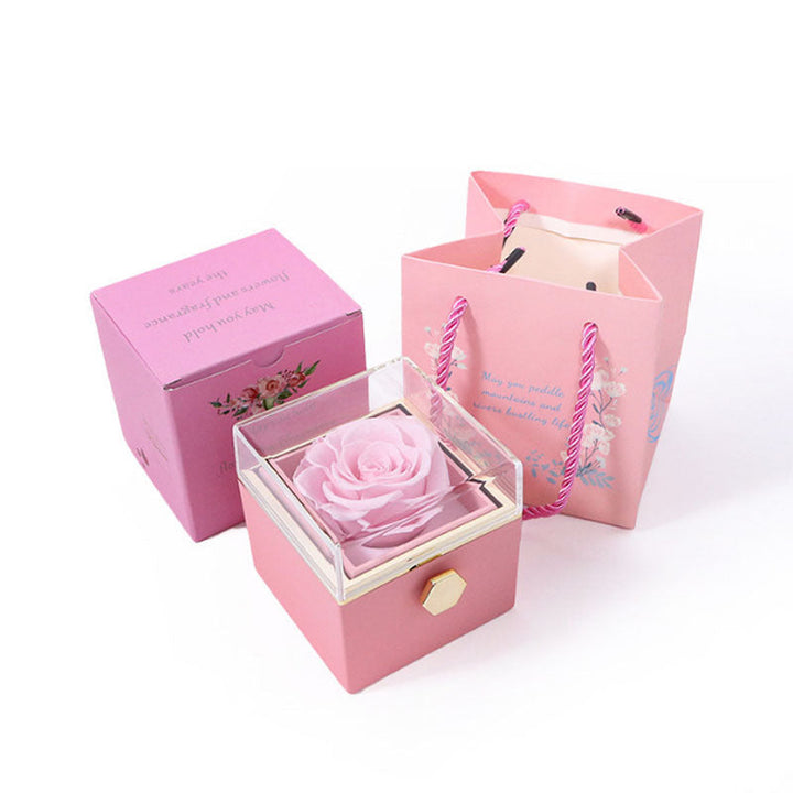 Lisslune | [Ideal Gift] Eternal Rose Box - With engraved necklace & artificial rose