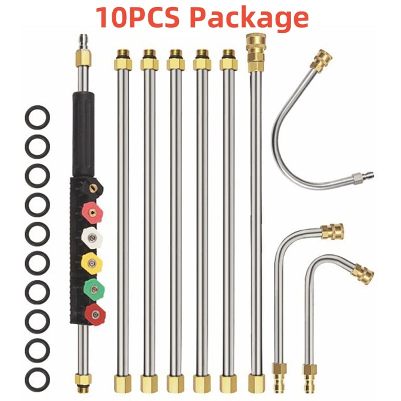 Lisslune | 4000 PSI Telescoping High Pressure Washer Wand Set for Gutter & Roof Drainage & Walls Cleaning