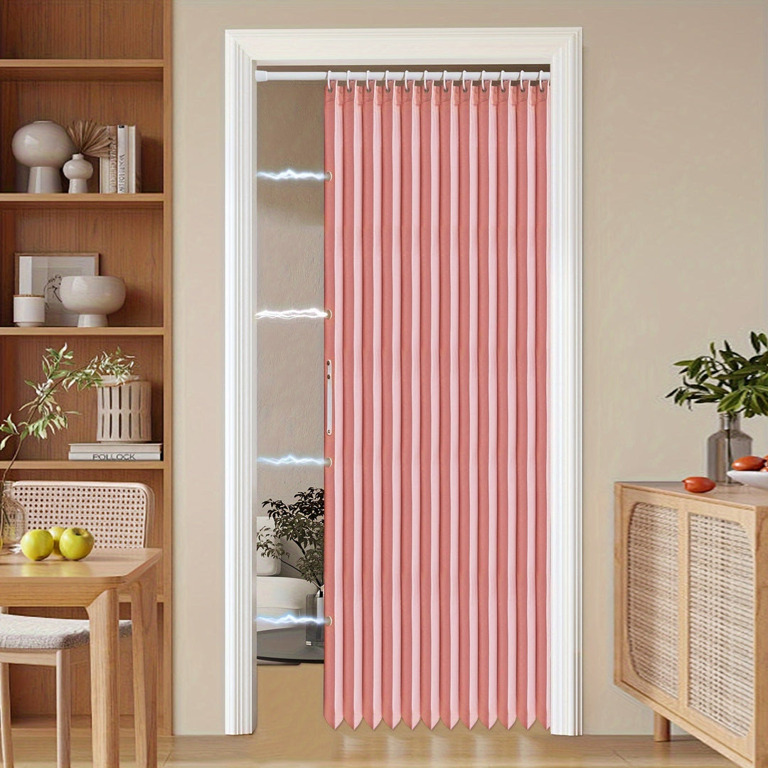Lisslune | Colorful Magnetic Folding Door Curtain – Easy Setup, Space-Saving Divider for Home and Business – Vibrant Artistic Design, Machine Washable Polyester