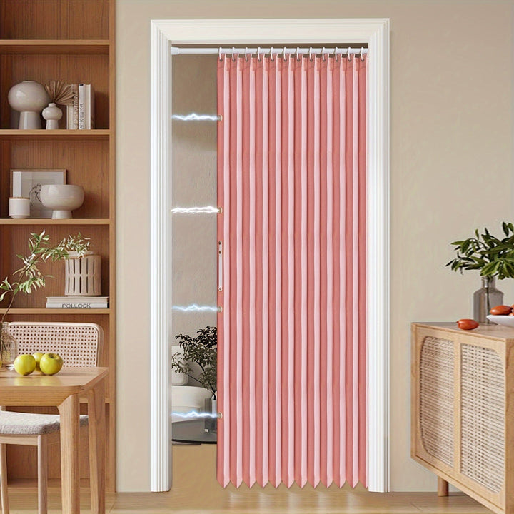 Lisslune | Colorful Magnetic Folding Door Curtain – Easy Setup, Space-Saving Divider for Home and Business – Vibrant Artistic Design, Machine Washable Polyester