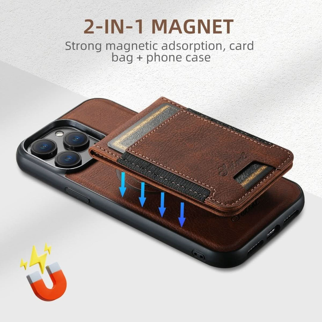 Lisslune | MagVibe Case – Premium Leather Case with Card Holder and Magnetic Stand