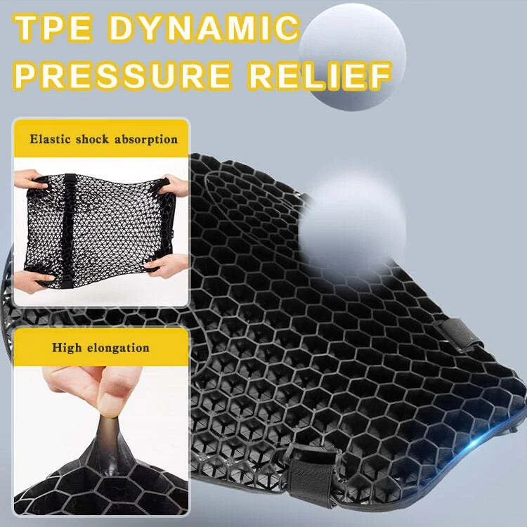 Lisslune | HoneyRide – 3D Honeycomb Shock-Relief Motorcycle Seat Cushion