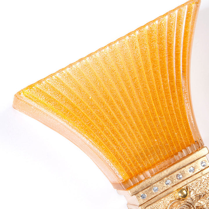 Skørter | Traditional Foldable Wall-Mounted Light 1 Light Orange Glass and Resin Wall Lamp in Gold for Hallway