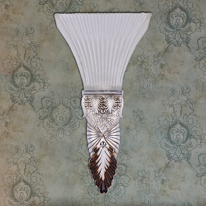 Skørter | Sloping Yellow Glass Wall Lamp Retro Style 1 Head Living Room Wall Mounted Light with Gold/Silver/White and Gold Back Plate