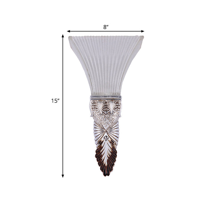 Skørter | Sloping Yellow Glass Wall Lamp Retro Style 1 Head Living Room Wall Mounted Light with Gold/Silver/White and Gold Back Plate