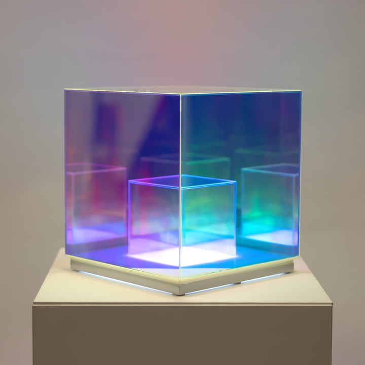 Lisslune | Concentric Cube Table Lamp, Modern Lighting