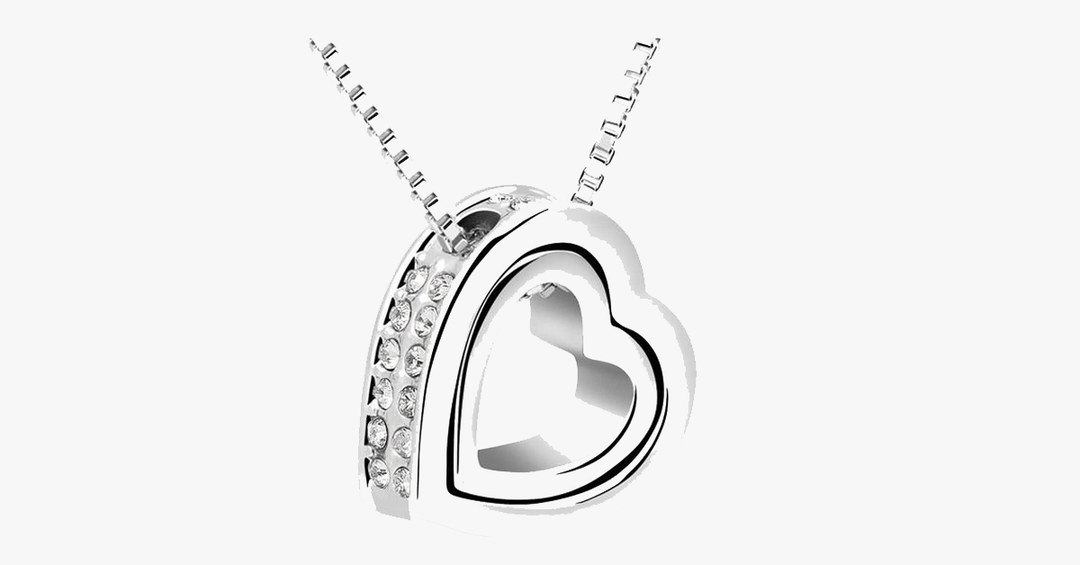 Lisslune | Double Heart Pendant - White Gold