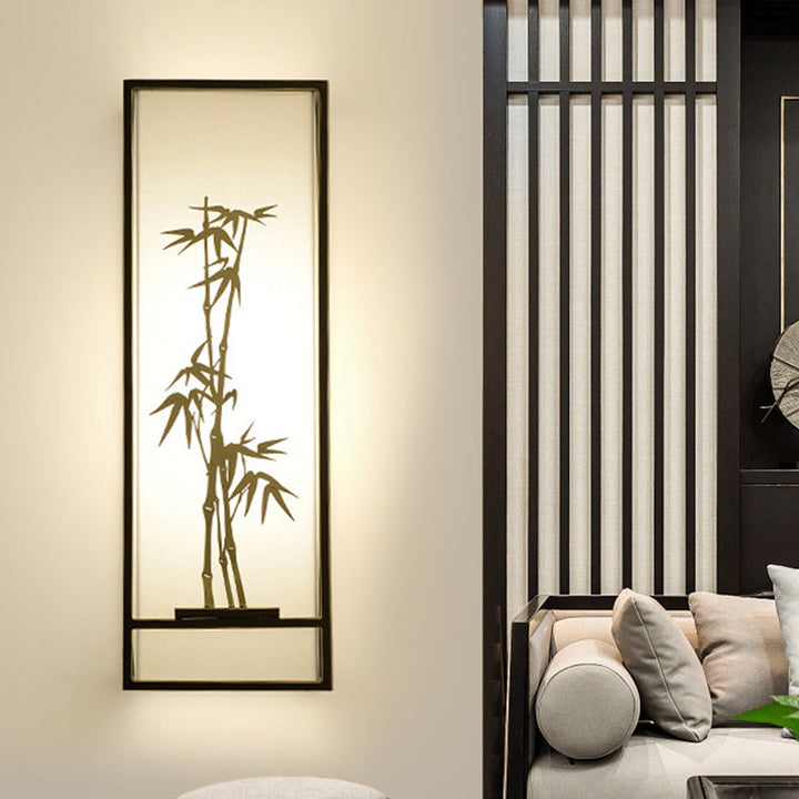 Skørter | Traditional rectangular wall lamp 2 lights fabric wall sconce in white for nightstands