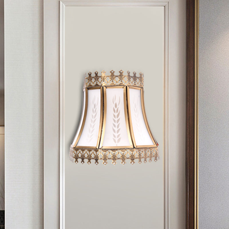 Skørter | Empire White Glass Wall Lamp Retro 1 Head Living Room Ceiling Lamp