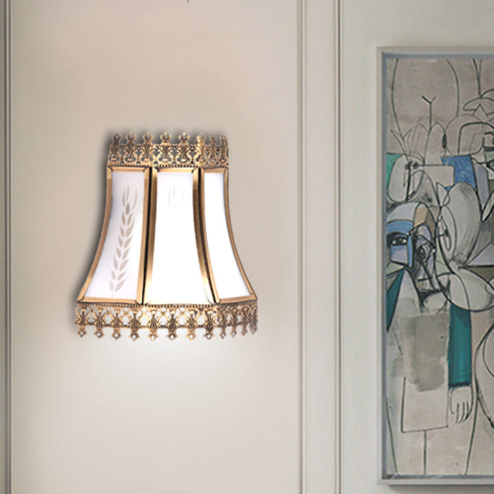 Skørter | Empire White Glass Wall Lamp Retro 1 Head Living Room Ceiling Lamp