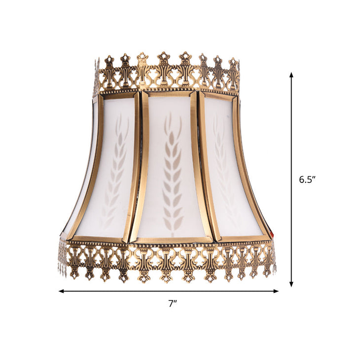 Skørter | Empire White Glass Wall Lamp Retro 1 Head Living Room Ceiling Lamp
