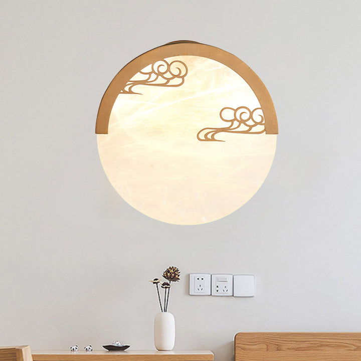Skørter | 8"/9" H 1 Light Round Wall Mounted Light Traditional White Acrylic Wall Lamp for Dining Room