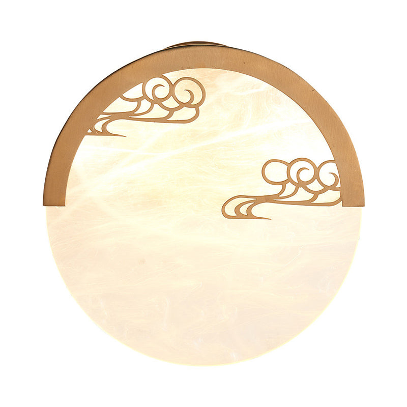 Skørter | 8"/9" H 1 Light Round Wall Mounted Light Traditional White Acrylic Wall Lamp for Dining Room