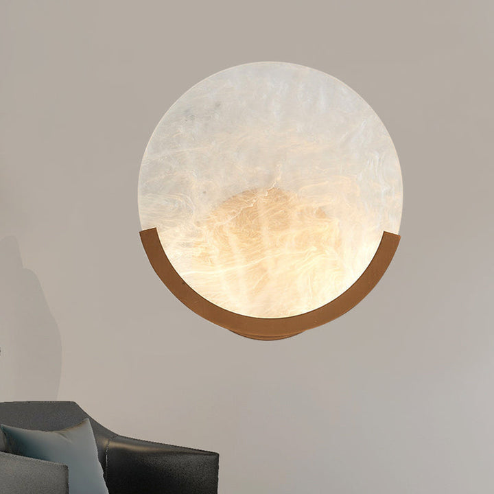Skørter | 8"/9" H 1 Light Round Wall Mounted Light Traditional White Acrylic Wall Lamp for Dining Room