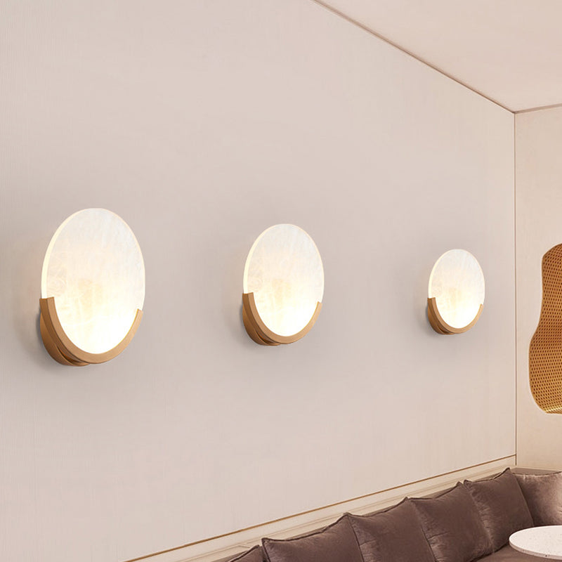 Skørter | 8"/9" H 1 Light Round Wall Mounted Light Traditional White Acrylic Wall Lamp for Dining Room