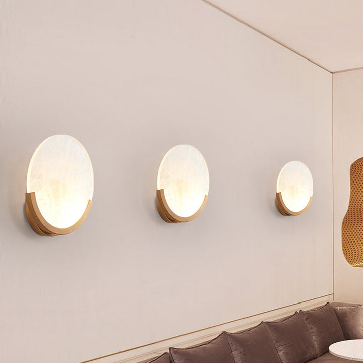 Skørter | 8"/9" H 1 Light Round Wall Mounted Light Traditional White Acrylic Wall Lamp for Dining Room