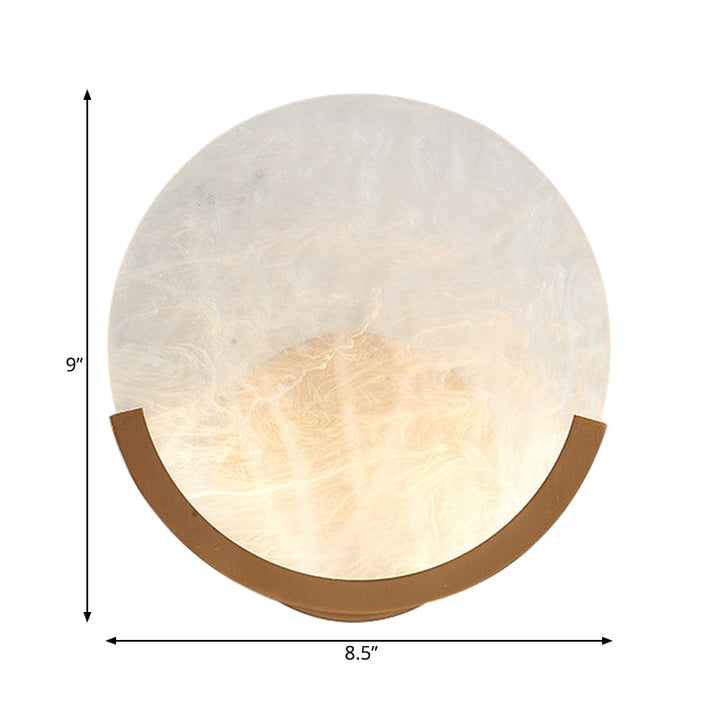 Skørter | 8"/9" H 1 Light Round Wall Mounted Light Traditional White Acrylic Wall Lamp for Dining Room