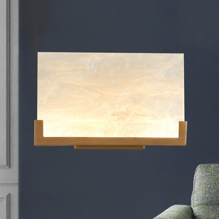 Skørter | Rectangular Acrylic Wall Lamp Classic 1 Light Bedside Wall Mounted Lighting in White