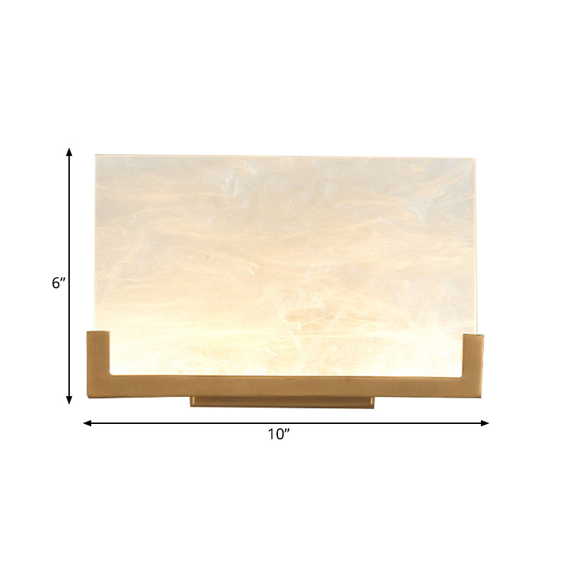 Skørter | Rectangular Acrylic Wall Lamp Classic 1 Light Bedside Wall Mounted Lighting in White