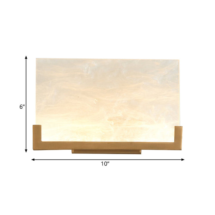 Skørter | Rectangular Acrylic Wall Lamp Classic 1 Light Bedside Wall Mounted Lighting in White