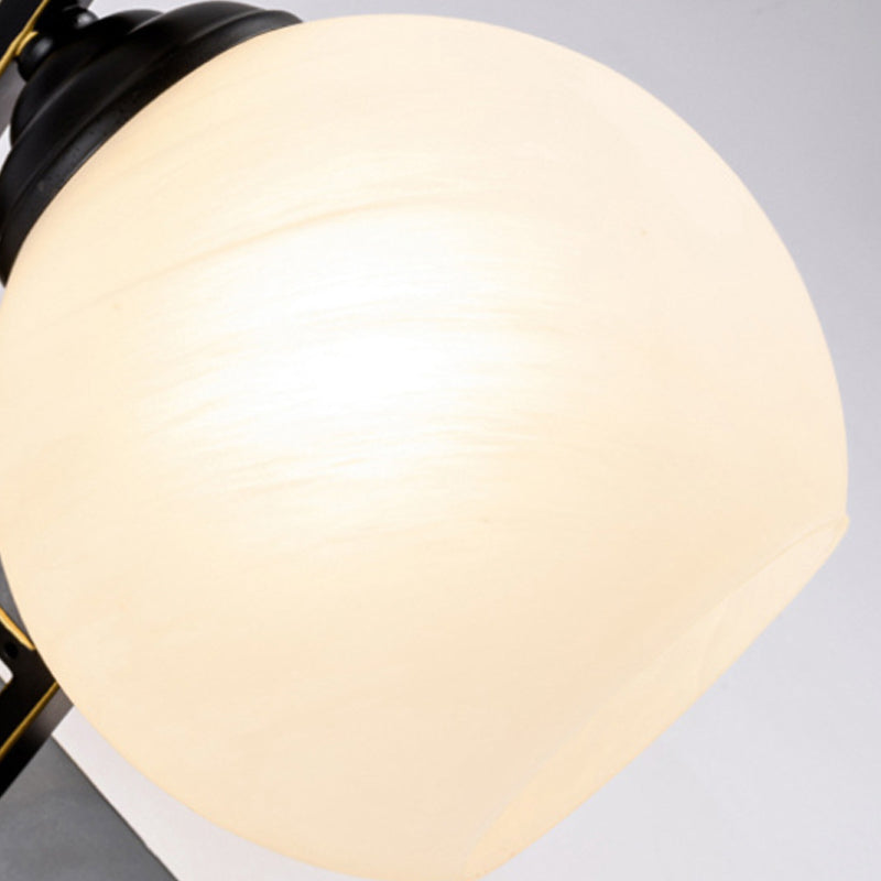 Skørter | Spherical Company Sconces Light Fixture Classic Opal Glass 1 Light Black Wall Mounted Lamp