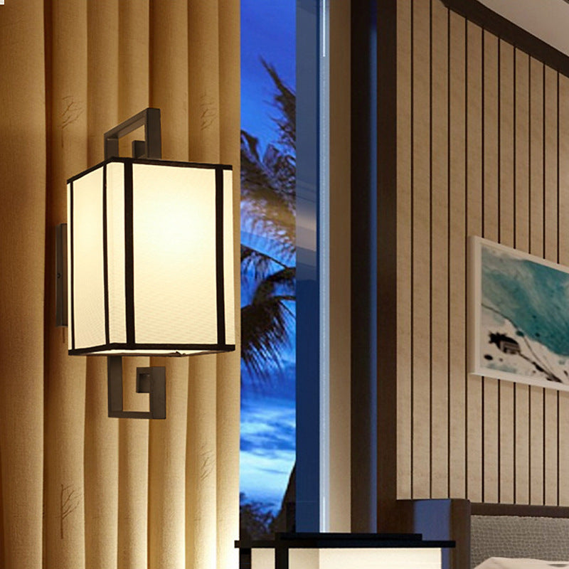 Skørter | 1 Light Living Room Wall Lamp Classic White Wall Light with Rectangular Fabric Shade