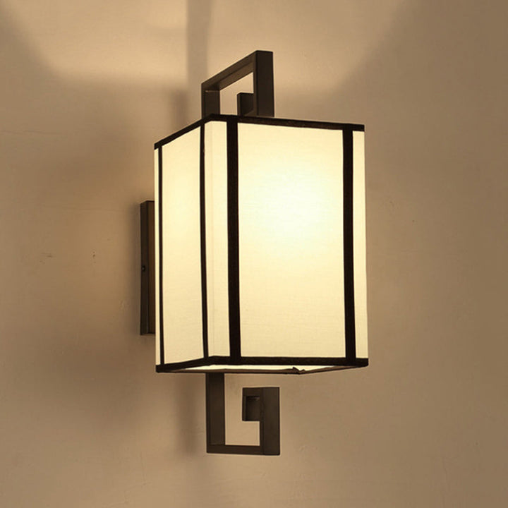 Skørter | 1 Light Living Room Wall Lamp Classic White Wall Light with Rectangular Fabric Shade