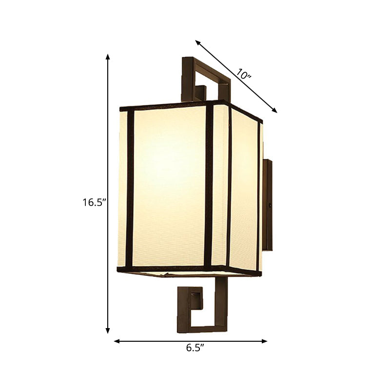 Skørter | 1 Light Living Room Wall Lamp Classic White Wall Light with Rectangular Fabric Shade